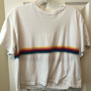 Brandy Melville (John Galt) Rainbow Striped Tee